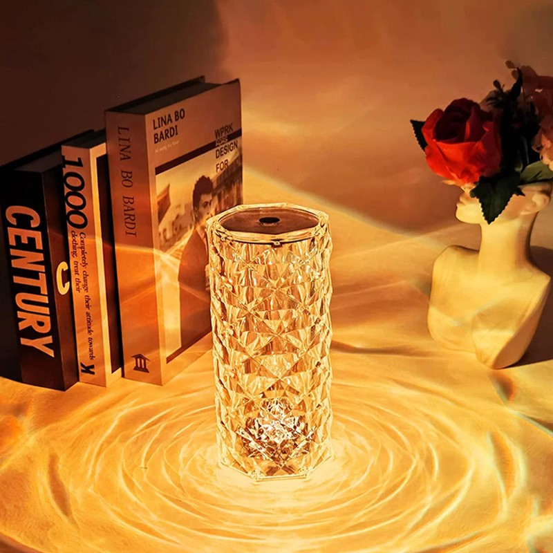 Rechargeable Diamond Crystal Multicolor Table Lamp-touch, Remote Images