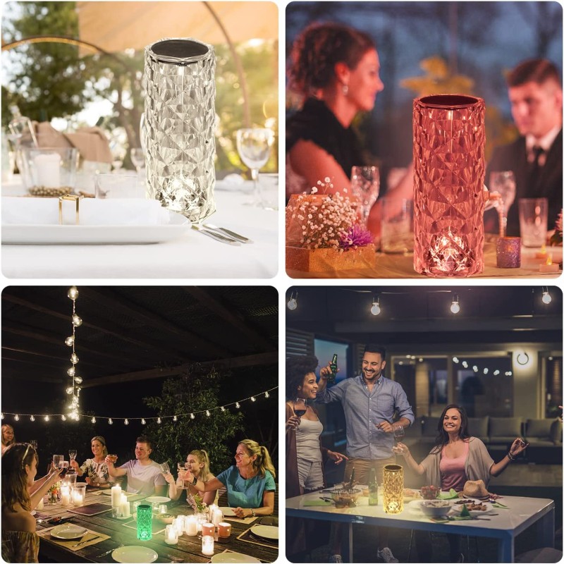 Rechargeable Diamond Crystal Multicolor Table Lamp-touch, Remote Images