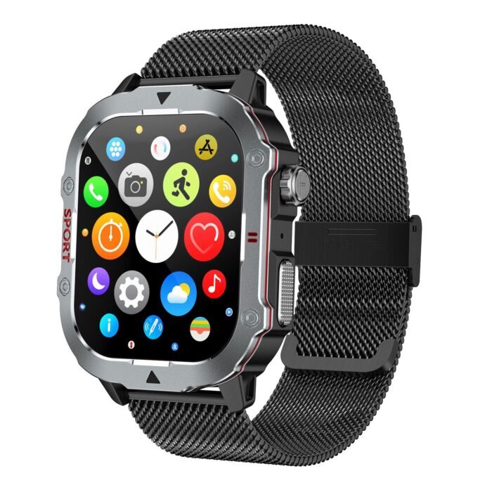 C30 Pro Sport Smart Watch – Metal Stripe Belt | Smooth & Rough Design - Image 5