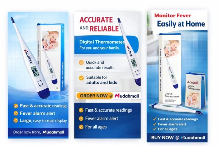 Acutek Digital Thermometer with Automatic Fever Alarm | Fast & Accurate LCD Body Temperature Meter for Baby, Kids & Adults - Image 3