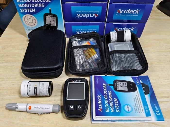 AcuTeck Instants Blood Glucose Monitor digital meter, Diabetes Test Machine, Blood Sugar Check With Free 10 Strips, 10 Lancets, 1 Pen, 1 Bag & 1 Battery - Image 5