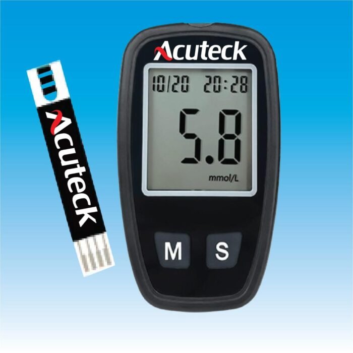 AcuTeck Instants Blood Glucose Monitor digital meter, Diabetes Test Machine, Blood Sugar Check With Free 10 Strips, 10 Lancets, 1 Pen, 1 Bag & 1 Battery - Image 3